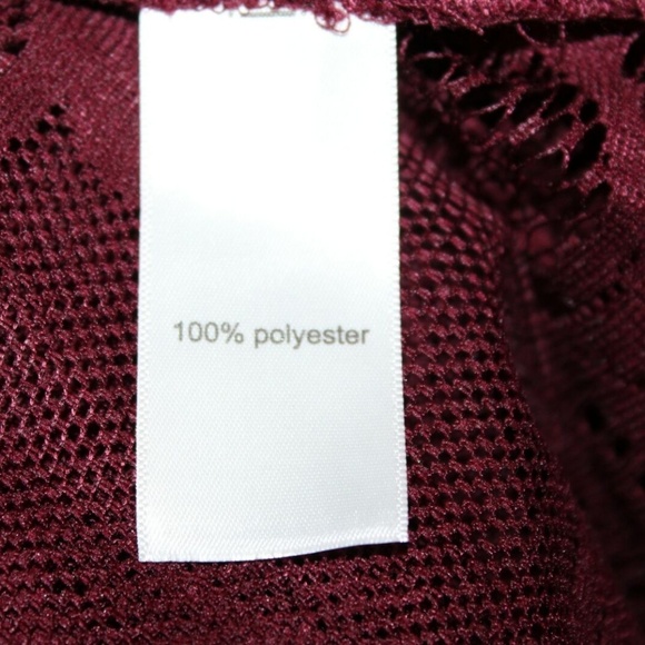 Maurices Lace Open Front Kimono Burgundy HW6543 - Picture 7 of 8